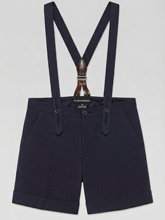 Club Monaco Pants - Club Monaco Men's Navy Pinstripe Shorts with Suspenders